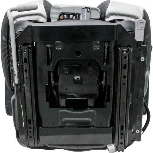 Case Crawler Dozer Replacement Seat & Mechanical Suspension - Fits Various Models - Black/Silver Vinyl w/Orange Piping