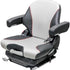 Caterpillar Telehandler Replacement Seat & Mechanical Suspension - Fits Various Models - Black/Silver Vinyl w/Red Piping