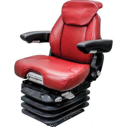 Case IH Magnum-MX-Steiger-STX Steiger Tractor Replacement Seat & Air Suspension - Fits Various Models - Red Vinyl