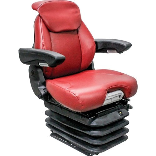 Case IH Magnum-MX-Steiger-STX Steiger Tractor Replacement Seat & Air Suspension - Fits Various Models - Red Vinyl