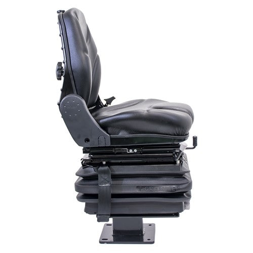 John Deere 310 Series Loader/Backhoe Replacement Seat & Mechanical Suspension Kit - Fits Various Models - Black Vinyl