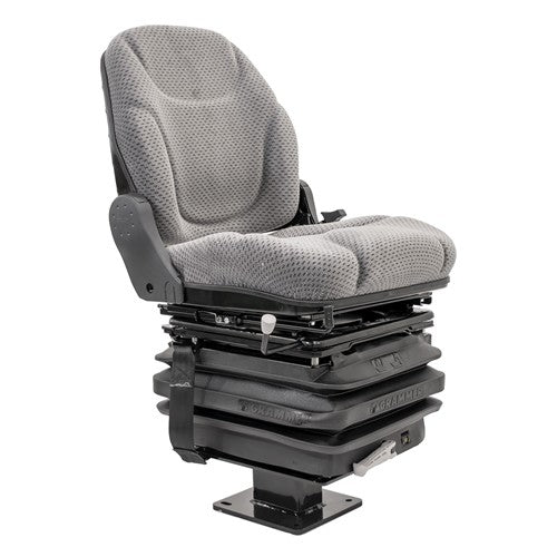 John Deere 310 Series Loader/Backhoe Seat & Mechanical Suspension Kit - Fits Various Models - Gray Cloth