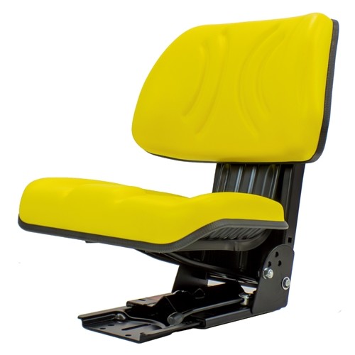John Deere Tractor Replacement Utility Mechanical Suspension Seat Assembly - Fits Various Models - Yellow Vinyl