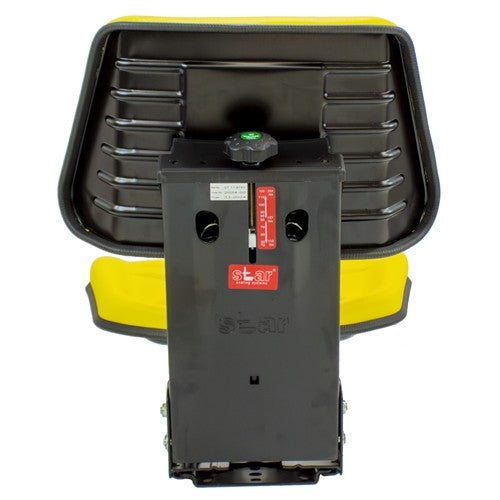 White Tractor Replacement Utility Mechanical Suspension Seat Assembly - Fits Various Models - Yellow Vinyl
