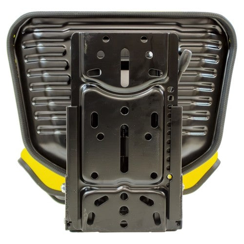 White Tractor Replacement Utility Mechanical Suspension Seat Assembly - Fits Various Models - Yellow Vinyl