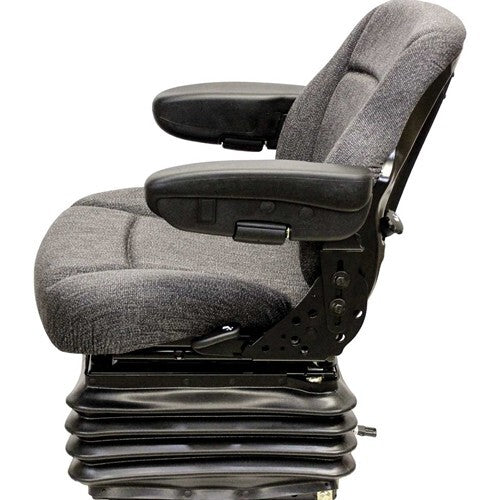 John Deere Log Loader Replacement Seat & Air Suspension - Fits Various Models - Gray Cloth