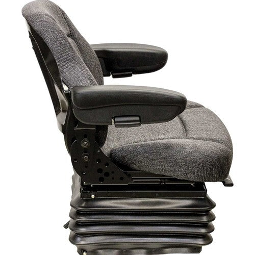 John Deere Log Loader Replacement Seat & Air Suspension - Fits Various Models - Gray Cloth
