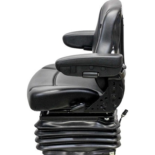 John Deere Log Loader Replacement Seat & Air Suspension - Fits Various Models - Black Vinyl
