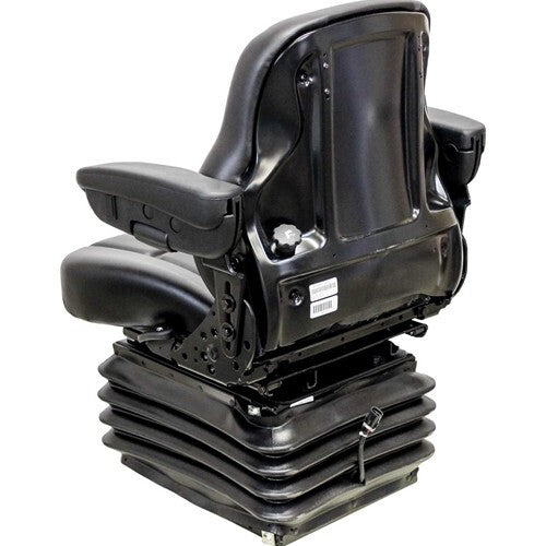 John Deere Log Loader Replacement Seat & Air Suspension - Fits Various Models - Black Vinyl
