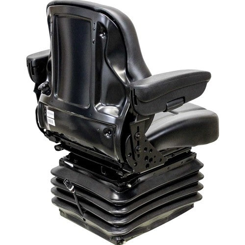 John Deere Log Loader Replacement Seat & Air Suspension - Fits Various Models - Black Vinyl