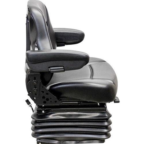 John Deere Log Loader Replacement Seat & Air Suspension - Fits Various Models - Black Vinyl