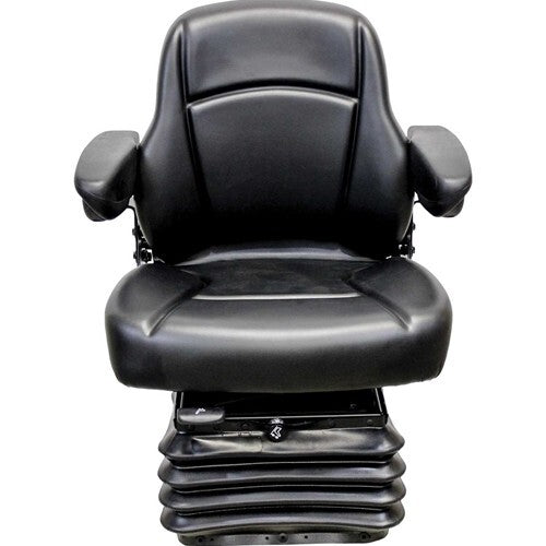 John Deere Log Loader Replacement Seat & Air Suspension - Fits Various Models - Black Vinyl