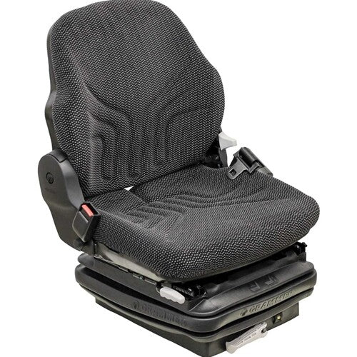 John Deere Log Loader Replacement Seat & Mechanical Suspension - Fits Various Models - Black/Gray Cloth