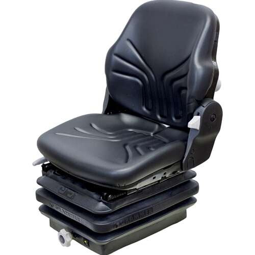 John Deere Log Loader Replacement Seat & Mechanical Suspension - Fits Various Models - Black Vinyl