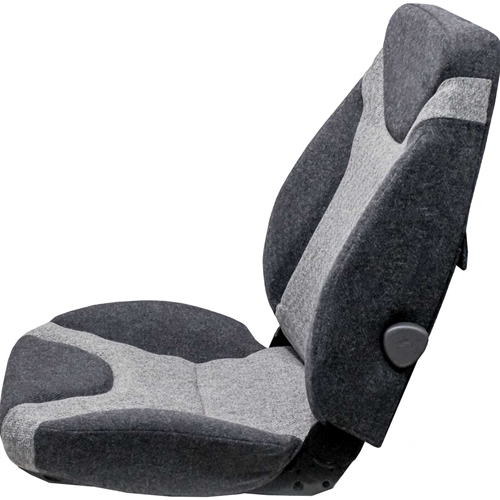 Caterpillar Material Handler Replacement Seat Top - Fits Various Models - Two-Tone Gray Cloth