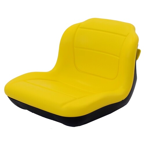John Deere Lawn Mower Replacement Bucket Seat w/Low-Back & Lumbar Support - Fits Various Models - Yellow Vinyl