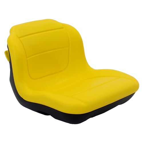 John Deere Lawn Mower Replacement Bucket Seat w/Low-Back & Lumbar Support - Fits Various Models - Yellow Vinyl