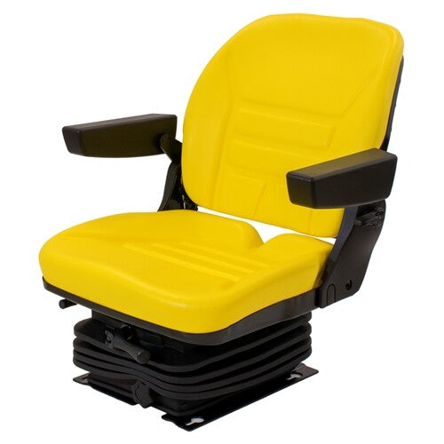 John Deere Lawn Mower Replacement Mechanical Suspension Seat Assembly - Fits Various Models - Yellow Vinyl