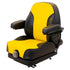 New Holland MC22 Lawn Mower Low Profile Replacement Mechanical Suspension Seat w/Armrests - Yellow/Black Vinyl