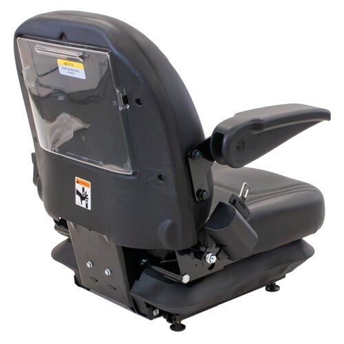 Caterpillar Skid Steer Low Profile Replacement Mechanical Suspension Seat w/Armrests & OPS - Fits Various Models - Black Vinyl