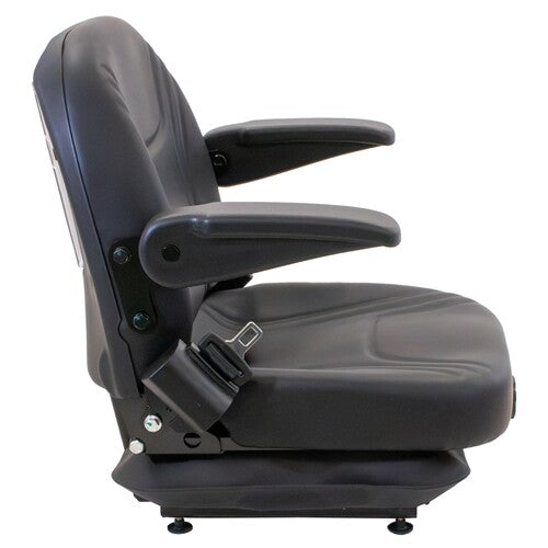 Ferris Lawn Mower Low Profile Replacement Mechanical Suspension Seat w/Armrests & OPS - Fits Various Models - Black Vinyl
