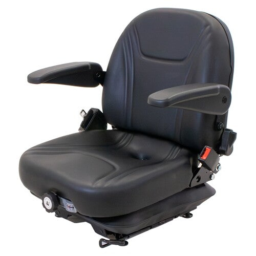 Husqvarna PZ6029 Lawn Mower Low Profile Replacement Mechanical Suspension Seat w/Armrests & OPS - Black Vinyl
