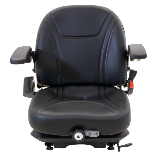 Husqvarna PZ6029 Lawn Mower Low Profile Replacement Mechanical Suspension Seat w/Armrests & OPS - Black Vinyl