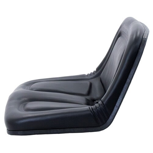John Deere Skid Steer Replacement Low-Back Bucket Seat w/Drain Holes - Fits Various Models - Black Vinyl