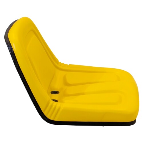 Gehl Skid Steer Replacement Low-Back Bucket Seat w/Drain Holes - Fits Various Models - Yellow Vinyl