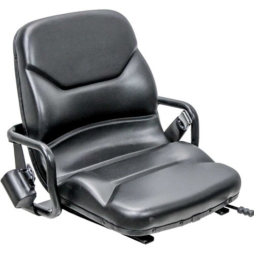 Yale Forklift Replacement Seat w/Hip Restraints & OPS Ready - Fits Various Models - Black Vinyl