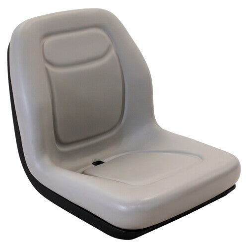 Hustler Lawn Mower Mid-Back Replacement Bucket Seat (OPS Ready) - Fits Various Models - Gray Vinyl