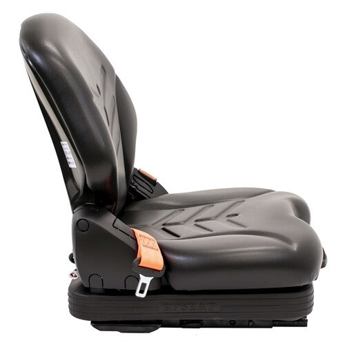 Caterpillar Skid Steer Replacement Low Profile Seat & Mechanical Suspension  w/OPS & Slide Rails - Fits Various Models - Black Vinyl