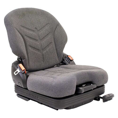 Case Roller Replacement Low Profile Seat & Mechanical Suspension  w/OPS & Slide Rails - Fits Various Models - Gray Cloth