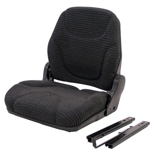 John Deere Excavator Replacement Seat Assembly - Fits Various Models - Black Cloth