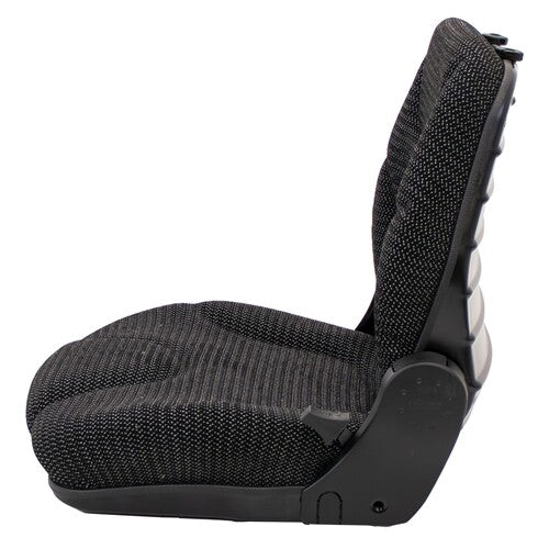 John Deere Wheel Loader Replacement Seat Assembly - Fits Various Models - Black Cloth