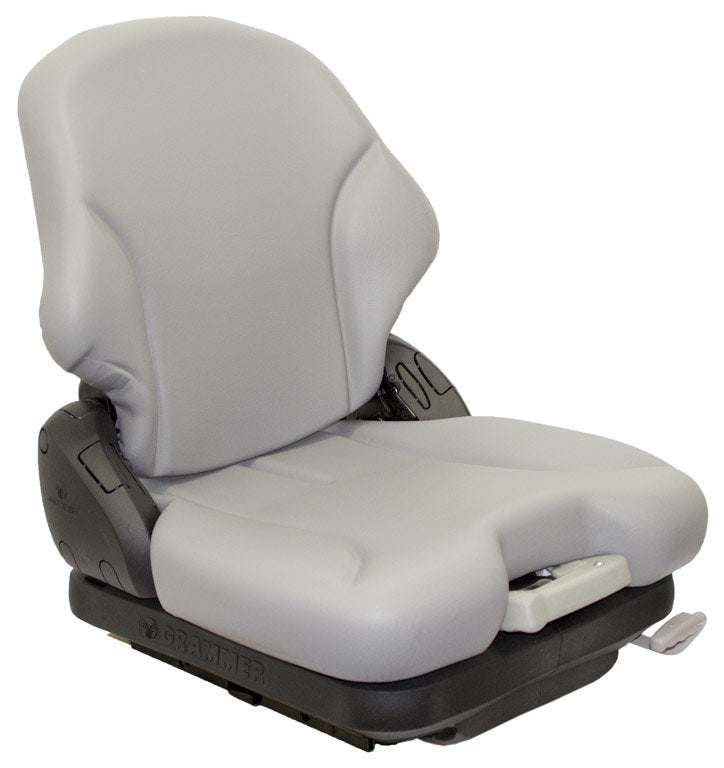 John Deere Skid Steer Replacement Seat & Mechanical Suspension - Fits Various Models - Gray Vinyl