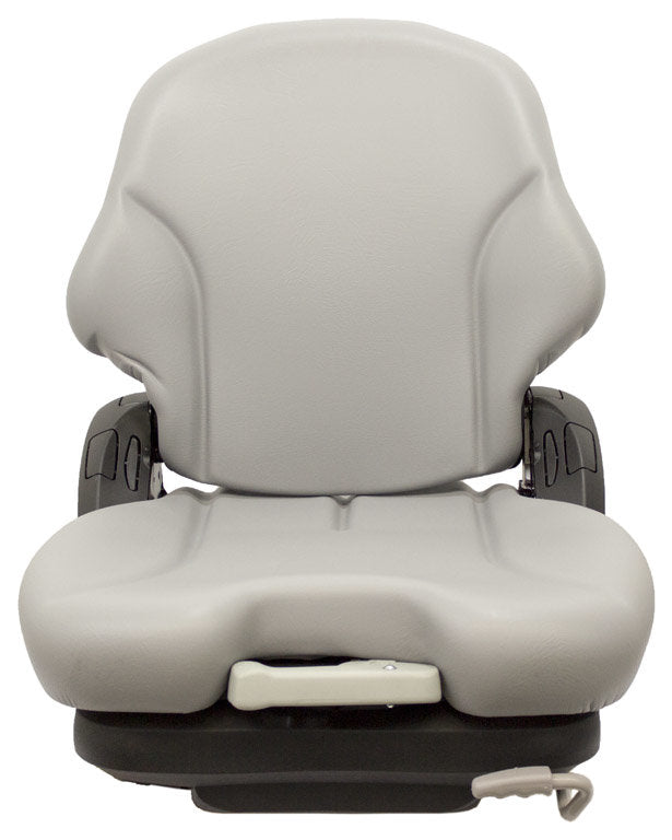 John Deere Skid Steer Replacement Seat & Mechanical Suspension - Fits Various Models - Gray Vinyl