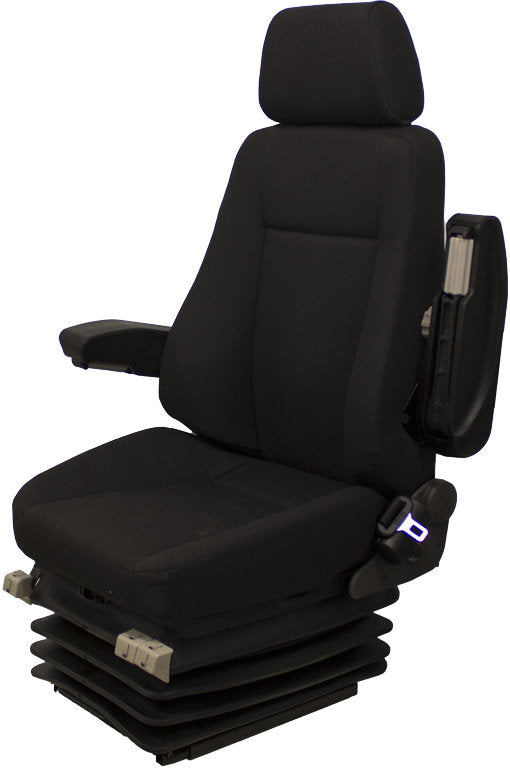 Volvo Wheel Loader Seat & Air Suspension - Fits Various Models - Black Cloth