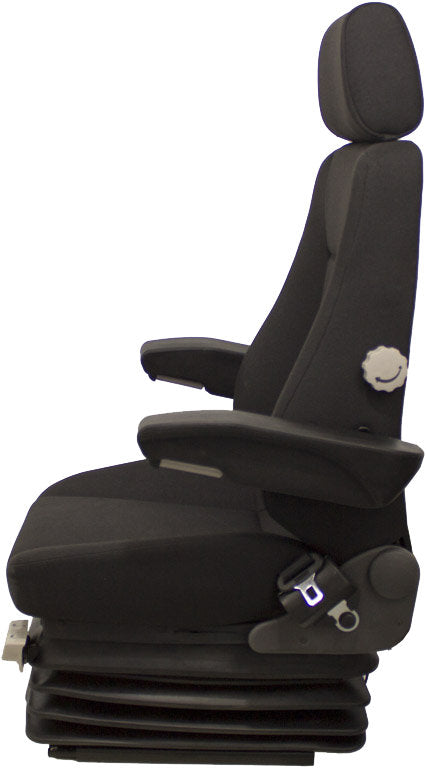 Volvo Wheel Loader Replacement Seat & Air Suspension - Fits Various Models - Black Cloth