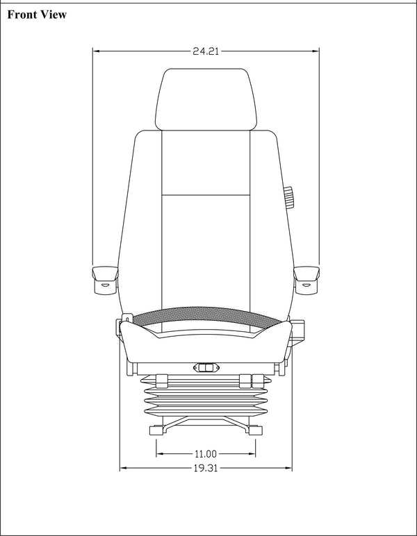 Volvo Wheel Loader Seat & Air Suspension - Fits Various Models - Black Cloth