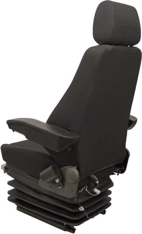 Volvo EC140B Excavator Replacement Seat & Air Suspension - Black Cloth