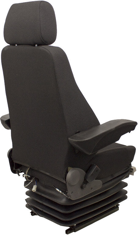 Volvo EC140B Excavator Replacement Seat & Air Suspension - Black Cloth