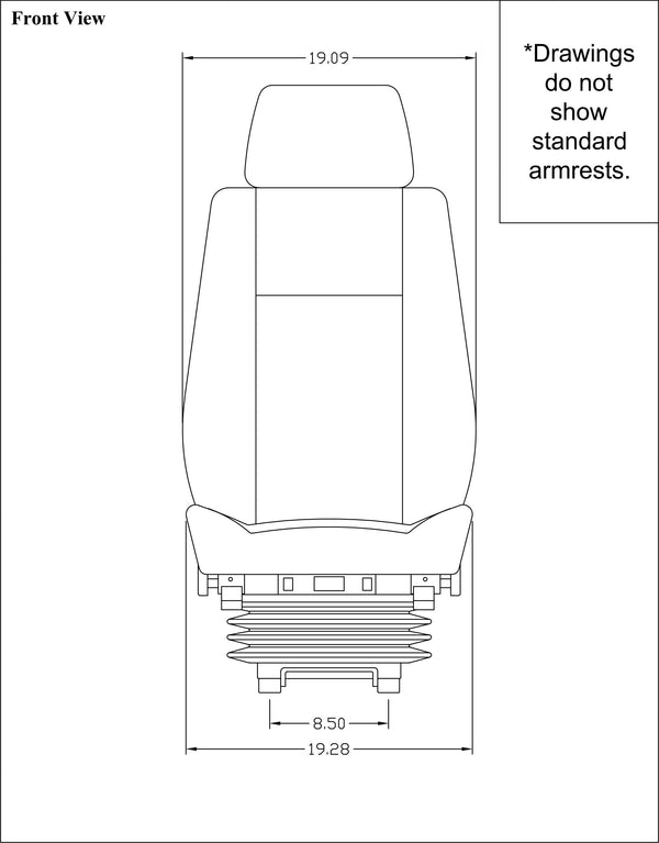 Volvo Articulated Dump Truck Replacement Seat & Air Suspension - Fits Various Models - Black Cloth