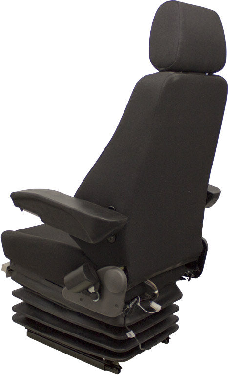 Volvo Articulated Dump Truck Seat & Air Suspension - Fits Various Models - Black Cloth