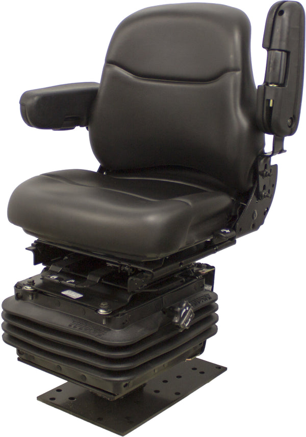 Case Loader/Backhoe Replacement Seat & Mechanical Suspension - Fits Various Models - Black Vinyl