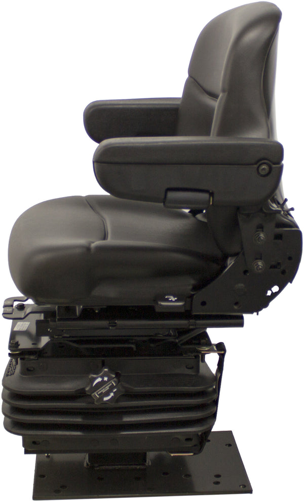 Case Loader/Backhoe Replacement Seat & Mechanical Suspension - Fits Various Models - Black Vinyl