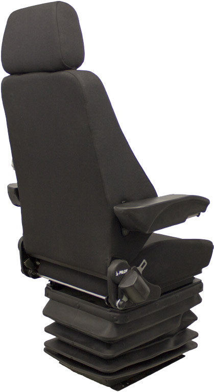 Caterpillar Excavator Replacement Seat & Mechanical Suspension - Fits Various Models - Black Cloth