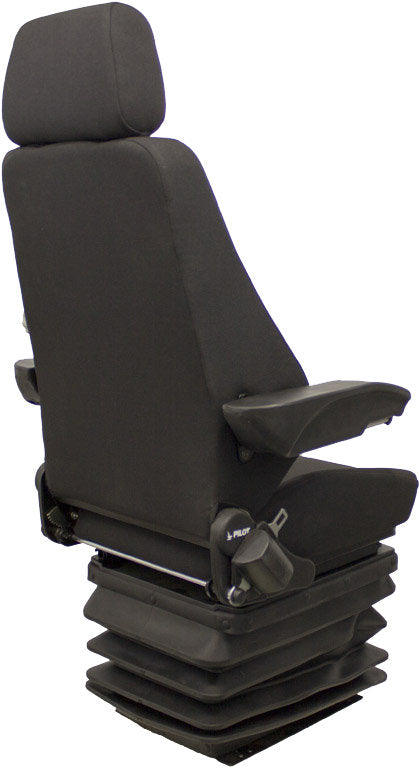 Caterpillar Excavator Seat & Mechanical Suspension - Fits Various Models - Black Cloth