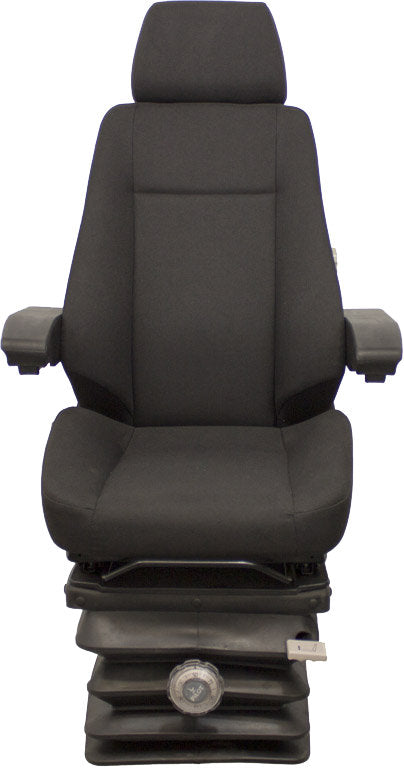 Caterpillar Excavator Replacement Seat & Mechanical Suspension - Fits Various Models - Black Cloth