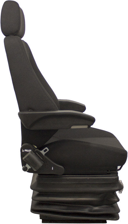 Volvo Articulated Dump Truck Seat & Mechanical Suspension - Fits Various Models - Black Cloth